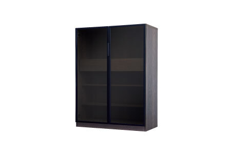 ロッコストレージ 900M ブラウン【飾り棚 ディスプレイラック コレクションラック ガラス戸 本棚 収納 完成品】(H062252)