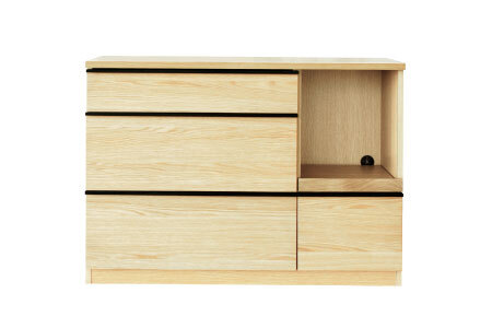 バルド 117キッチンカウンター ナチュラル【キッチンカウンター カウンター 食器棚 収納 飛散防止フィルム付き 完成品】(H062259)