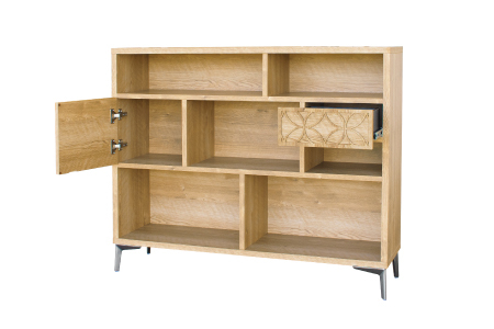 ラクト 120シェルフ ナチュラル【飾り棚 ディスプレイラック 本棚 収納 ブックシェルフ 完成品】(H062263)