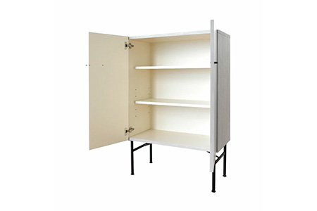 セロ 80キャビネット ライトグレイ 【キャビネット リビング収納 紙漉き風模様 完成品 家具】(H062277)