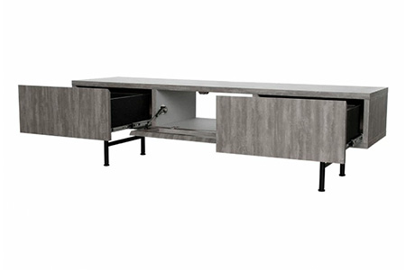 セロ 150TVボード ダークグレイ【テレビボード インテリア 紙漉き風模様 完成品 家具 AV機器収納】(H062279)