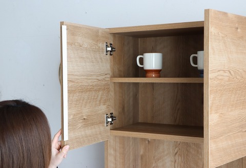 TMモデロ 90キッチンボード SNA 【食器棚  食器 ダイニングボード 家具 国産 家電収納庫 ダイニング】(H060655)