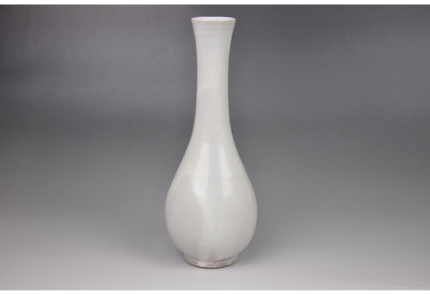 和紙染草花文花挿 【日の隈窯 和紙染 和紙 佐賀 陶器 粉引き 鉄絵 草花 窯元 陶芸作家 花瓶】(H025111)