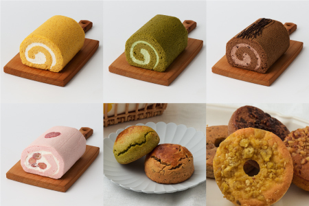 【定期便6回】プレミアム米粉ロールケーキ 10種＋栗ドーナツ＋米粉スコーンセット【グルテンフリー 保存料不使用 贈り物 お歳暮 お中元 お祝】(H053326)