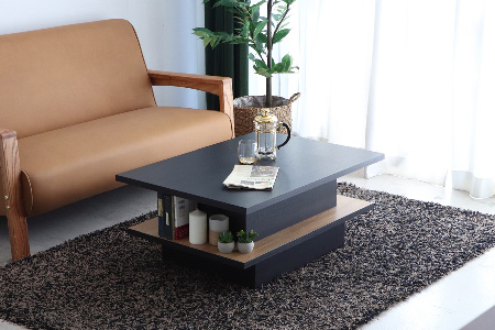 【東馬家具】FEEL（フィール）リフトアップテーブルBK【テーブル デスク 机 家具 国産 完成品】(H060596)