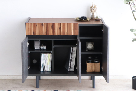 【東馬家具】クリート SB 90 CL【美しさ モダン 空間作り ワンランク上 贅沢 アカシア材 コンクリート調 完成品 脚のみ取付】(H060619)