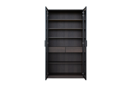 ロッコストレージ 900H ブラウン【飾り棚 ディスプレイラック コレクションラック ガラス戸 本棚 収納 完成品】(H062249)