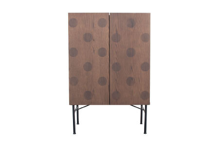 フォーグ 80キャビネット【キャビネット リビング収納 水玉模様 収納 完成品】(H062255)