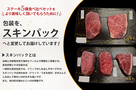 佐賀牛 ステーキ5種食べ比べセット 500g （100gx5枚） A5 A4 サーロイン ヒレ 希少部位【希少 国産和牛 牛肉 肉 牛 ステーキ】(H085194)
