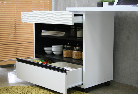 シュール キッチンデスク 【カウンター 台所 キッチン収納 レンジ収納 食器収納 組立設置付 梱包材引き取り】(H062177)