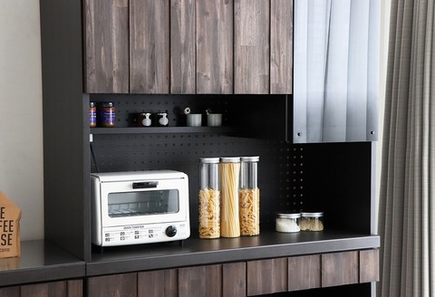 RESE 105KB A(ガラス上台・引出下台) 【キッチンボード レンジ 食器棚 食器 キッチン 家具 国産 収納 台所収納 完成品】(H060645)