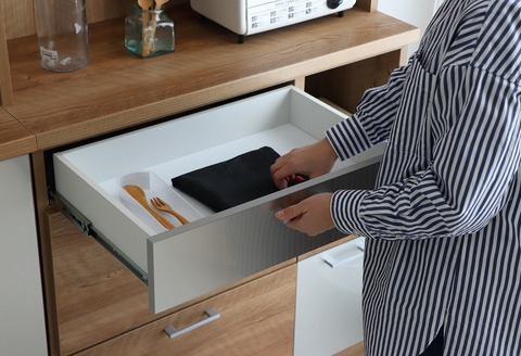 TMモデロ 90キッチンボード SNA 【食器棚  食器 ダイニングボード 家具 国産 家電収納庫 ダイニング】(H060655)