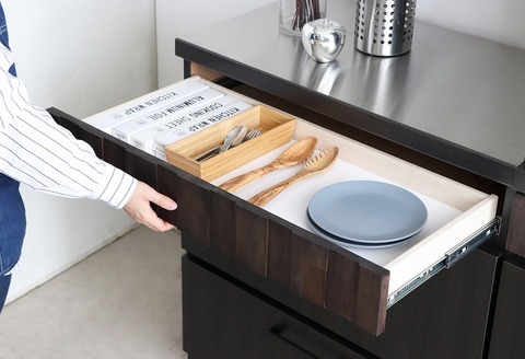 RESE(レセ) 80カウンター引出 【キッチンカウンター 食器 食器棚 キッチン 家具 国産 収納 台所収納 完成品】(H060649)