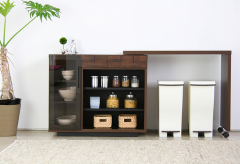 コルク キッチンデスク 【キッチンカウンター デスク カウンター 調理台 ナチュラル リビング 組立設置付 梱包材引き取り おしゃれ 家具 日本製】(H062193)