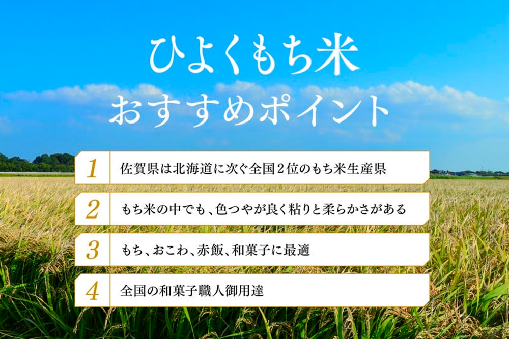 令和7年産 新米 佐賀県産ひよくもち米10kg 【もち米 餅米 ヒヨクモチ 10kg 年末 餅つき 赤飯 おこわ おはぎ 増田米穀】(H015200)