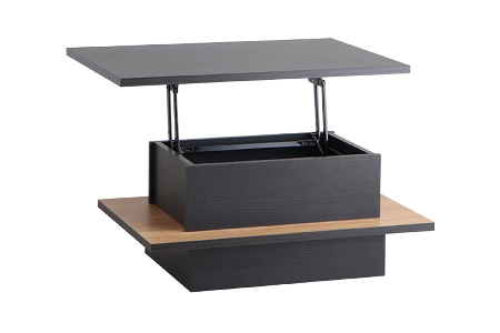 【東馬家具】FEEL（フィール）リフトアップテーブルBK【テーブル デスク 机 家具 国産 完成品】(H060596)