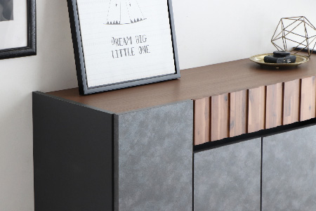 【東馬家具】クリート SB 120 CL【美しさ モダン 空間作り ワンランク上 贅沢 アカシア材 コンクリート調 完成品 脚のみ取付】(H060620)