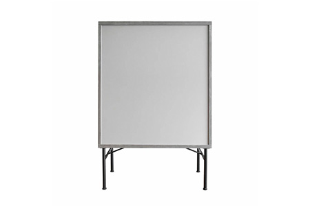 セロ 80キャビネット  ダークグレイ 【キャビネット リビング収納 紙漉き風模様 完成品 家具】(H062276)