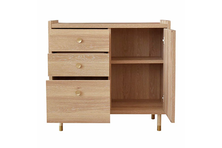 ヴァロ 80キャビネット【 収納 テレビ台 コンパクト 真鍮取っ手 真鍮つまみ 脚先真鍮色仕上げ 開梱設置 梱包材引き取り 完成品】(H062285)