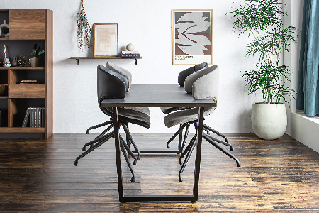 【東馬家具】ツキミ 160DT BK【ダイニングテーブル デスク キッチンテーブル オフィスデスク シンプル 国産 耐久性 耐水性 ふるさと納税】(H060675)