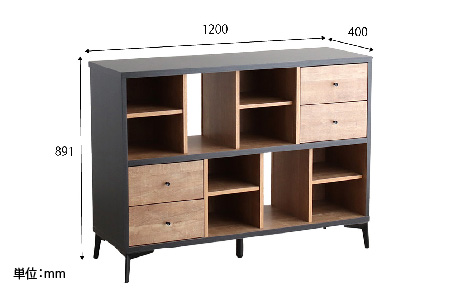 【東馬家具】タナス 120 ローシェルフ【ブックシェルフ 本棚 小物収納 オープンシェルフ オシャレ 魅せる収納 完成品 脚のみ取付】(H060637)