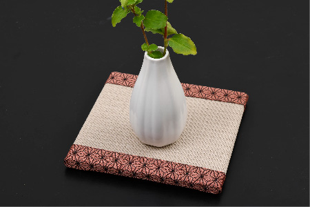 ミニたたみ2枚セット『市松』『麻の葉』 【和紙表 撥水加工 変色しづらい 職人 本格派 やすらぎ 国産 手作り  卓上 おしゃれ マウスパッド 小物】(H075107)