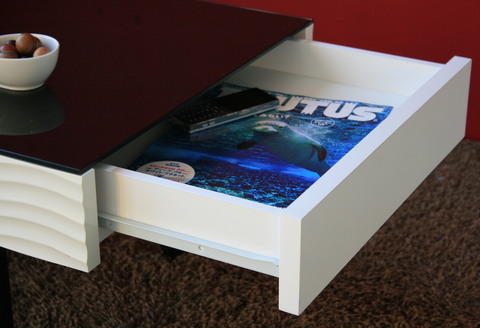 シュール リビングテーブル 【リビング センター テーブル 引出し付 開梱設置 梱包材引き取り 収納 家具 国産 完成品】(H062179)