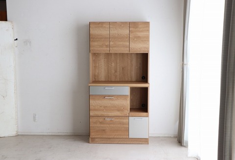 TMモデロ 90キッチンボード SNA 【食器棚  食器 ダイニングボード 家具 国産 家電収納庫 ダイニング】(H060655)