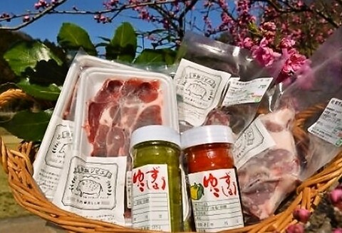 脊振ジビエ 詰め合わせ イノシシ肉約600g＆柚子胡椒2本セット 【ジビエ イノシシ肉 ロース バラ カレー 鍋 詰め合わせ】(H044125)