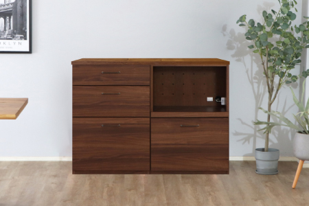 トラクト チェスト＋OP引出＋120天板 WN【食器 キャビネット 家具 国産 組み合わせ 収納家具 完成品】(H060669)