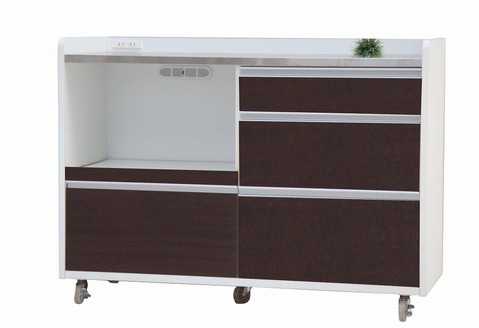 パレス 120カウンター ブラウン 【キッチンカウンター レンジ台 レンジボード 人気 おしゃれ おすすめ モダン シンプル ナチュラル リビング 開梱設置 梱包材引き取り 完成品】(H062229)