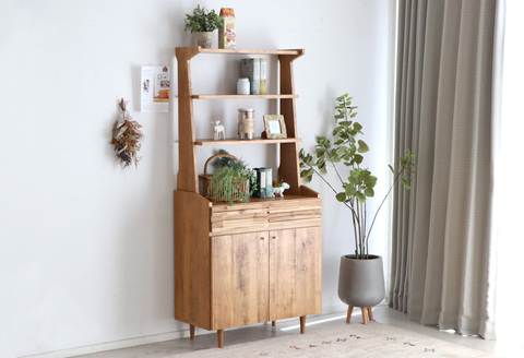 アルグ 80シェルフ 【ラック 収納棚 本棚 リビング フリーラック 家具 国産 ライトブラウン】(H060310)