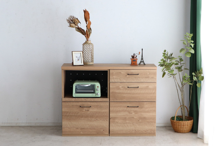 トラクト チェスト＋OP引出＋120天板 SN 【食器 キャビネット 家具 国産 組み合わせ 収納家具 完成品】(H060672)