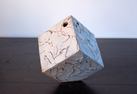 花器 キューブ(大) 白 【一輪挿し 手作り 陶器 オブジェ インテリア 癒し 贈り物】(H038117)