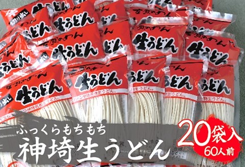 ふっくらモチモチ神埼生うどん 20袋入 【麺 うどん 生うどん 釜揚げうどん】(H014137)