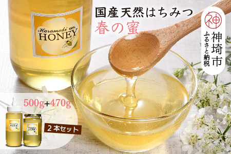 【数量限定】2025年産 国産天然蜂蜜（春の蜜）500g & 470g　(H049114)