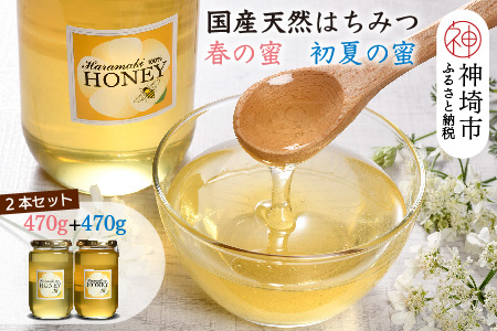 【春の蜜 & 初夏の蜜セット】2025年産 国産天然蜂蜜 春の蜜470g & 初夏の蜜470g　(H049120)