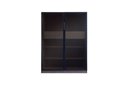 ロッコストレージ 900M ブラウン【飾り棚 ディスプレイラック コレクションラック ガラス戸 本棚 収納 完成品】(H062252)