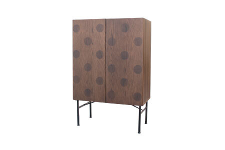 フォーグ 80キャビネット【キャビネット リビング収納 水玉模様 収納 完成品】(H062255)