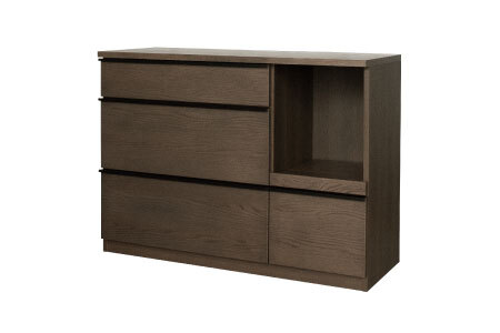 バルド 117キッチンカウンター ブラウン【キッチンカウンター カウンター 食器棚 収納 飛散防止フィルム付き 完成品】(H062258)