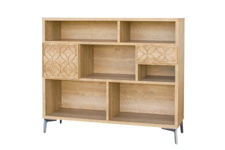 ラクト 120シェルフ ナチュラル【飾り棚 ディスプレイラック 本棚 収納 ブックシェルフ 完成品】(H062263)