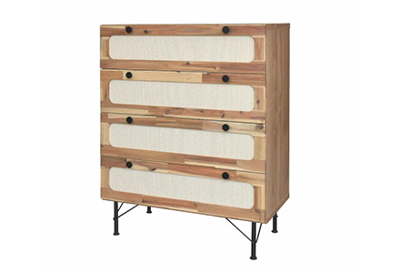 ティゴ 80チェスト【チェスト 衣類 収納 ラタン調 完成品】(H062266)