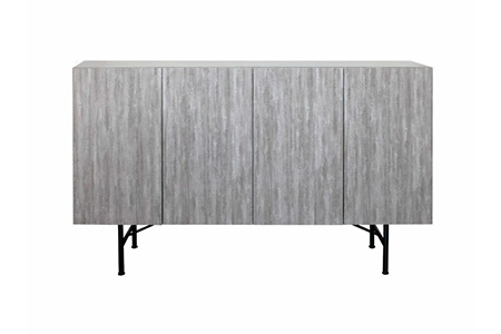 セロ 150サイドボード ダークグレイ【リビングボード サイドボード 紙漉き風模様 完成品 収納 家具】(H062275)