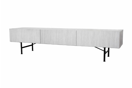 セロ 180TVボード ライトグレイ【テレビボード インテリア 紙漉き風模様 完成品 家具 AV機器収納】(H062280)