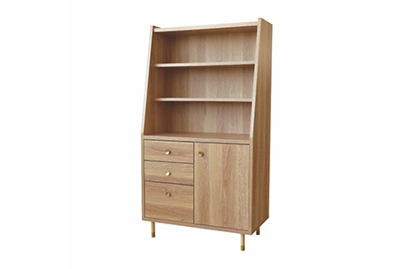 ヴァロ 80キャビネットシェルフ【本棚 本 雑誌 CD DVD 収納 ブックシェルフ 真鍮取っ手 真鍮つまみ 脚先真鍮色仕上げ 開梱設置 梱包材引き取り 完成品】(H062284)