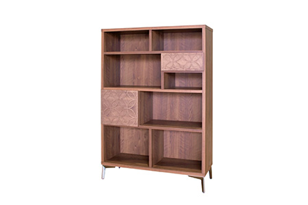 ラクト 90シェルフ ブラウン【飾り棚 ディスプレイラック 本棚 収納 ブックシェルフ 完成品】(H062310)