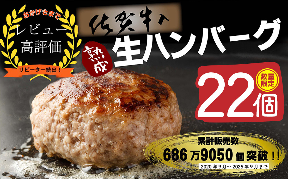 【14日以内発送！数量限定】佐賀牛入り ハンバーグ 22個 2.6kg(120g×22個)【佐賀牛 黒毛和牛 ブランド牛 九州 ハンバーグ 牛肉 豚肉 国産 お弁当 おかず 惣菜 おすすめ 人気】(H083106)