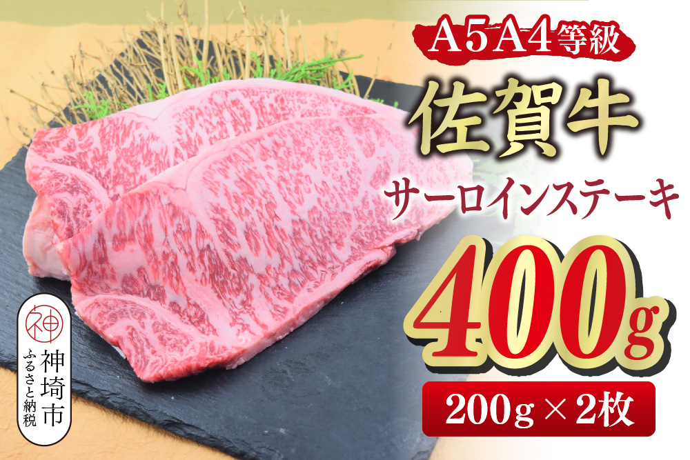 佐賀牛 サーロインステーキ 200g×2枚(合計400g)【A4～A5ランク】【ステーキ 希少 国産和牛 牛肉 肉 牛】(H085211)