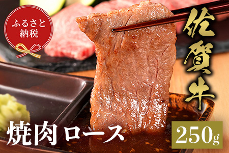 【和牛セレブ】佐賀牛 焼肉ロース 250g【肉 ブランド牛 和牛 牛肉 ふるさと納税】(H113104)