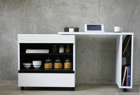 シュール キッチンデスク 【カウンター 台所 キッチン収納 レンジ収納 食器収納 組立設置付 梱包材引き取り】(H062177)